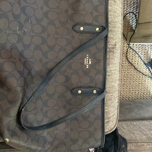 Coach Dark Brown Monogram Tote